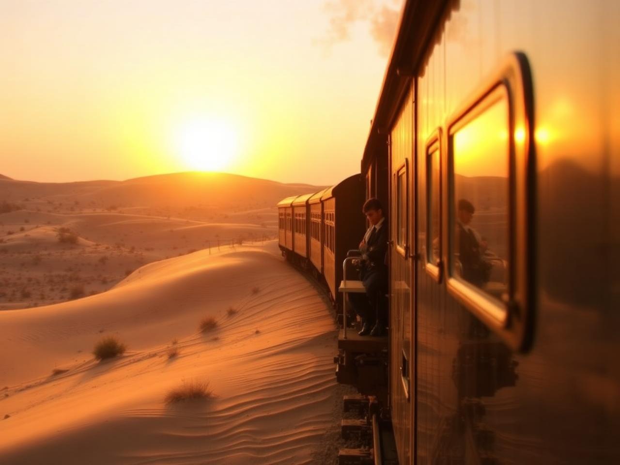 Vintage Desert Train Journey